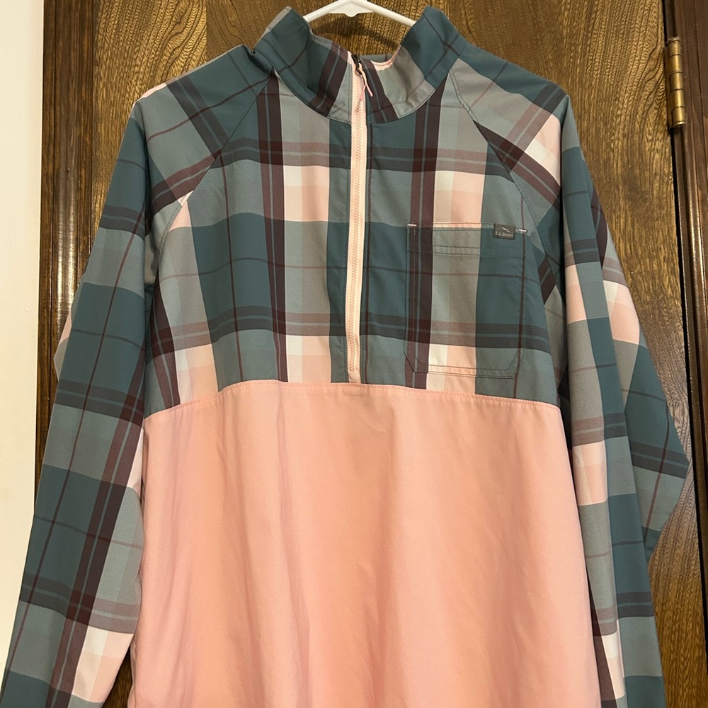 L.L. Bean Plaid Jacket in Pink and Teal